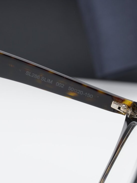 Saint Laurent SL286 SLIM 002 Square Eyeglasses – Havana 50mm main image 10